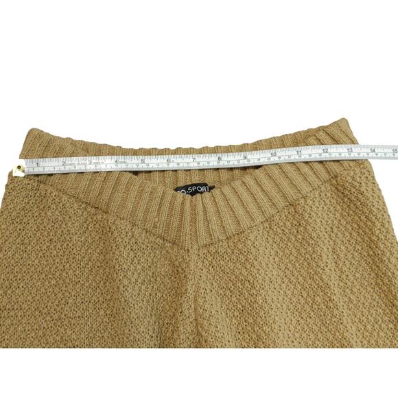 AQ-Sport Crochet Knit Cuffed Harem Pants High Waisted Cotton Blend Tan Womens M - Picture 5 of 8